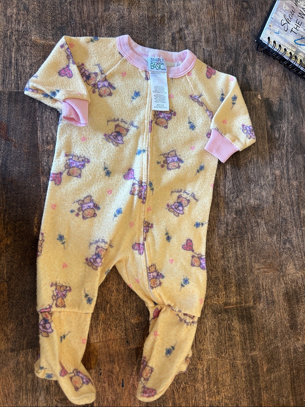 Simply Basic Yellow Footed One-Piece with Pink Trim